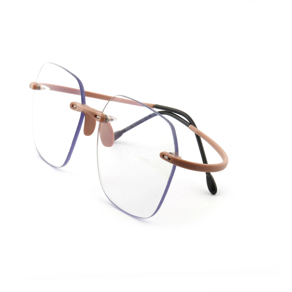 2021 wholesale new plastic rimless business leisure blue light blocking glasses optical frames myopia reading glasses R552