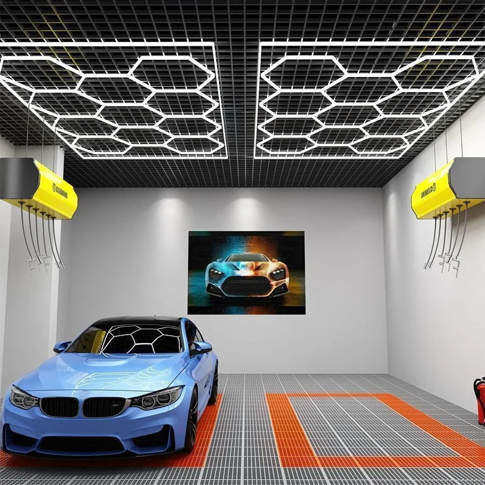 Ceiling Portable 6000K  Easy Installation Auto Detailing Honeycomb LED Ceiling Lights for Car Showroom Garage Workshop