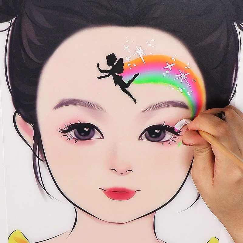 GP Wholesale Body Art Accessories Face Painting Brush Reusable Stencil Kit Henna Stickers Face Gem Body Painting Supplies