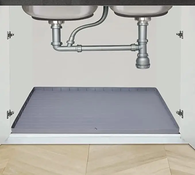 Under Sink Mat Under Sink Mats for Kitchen Waterproof Flexible Silicone with Drain Holes