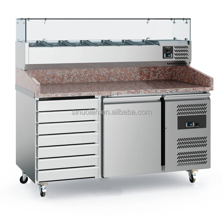 Salad Bar Pizza Work Table/prep Pizza Counter Refrigerator/pizza Refrigerated Table Bench