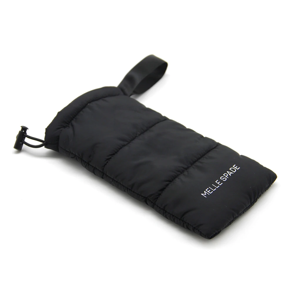 Eco-friendly 90 down feathers  custom logo phone bag drawstring sunglass pouch