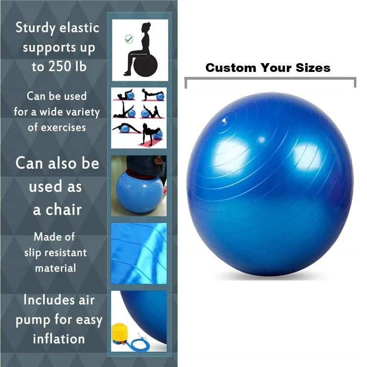 New Professional Grade Yoga Gym Ball 200 Kg Bearing Exercise Equipment For Office & Home & Gym
