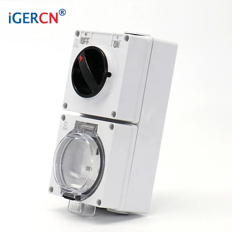 IP66 погодозащищенная розетка с 2 розетками питания/Британская Водонепроницаемая настенная розетка