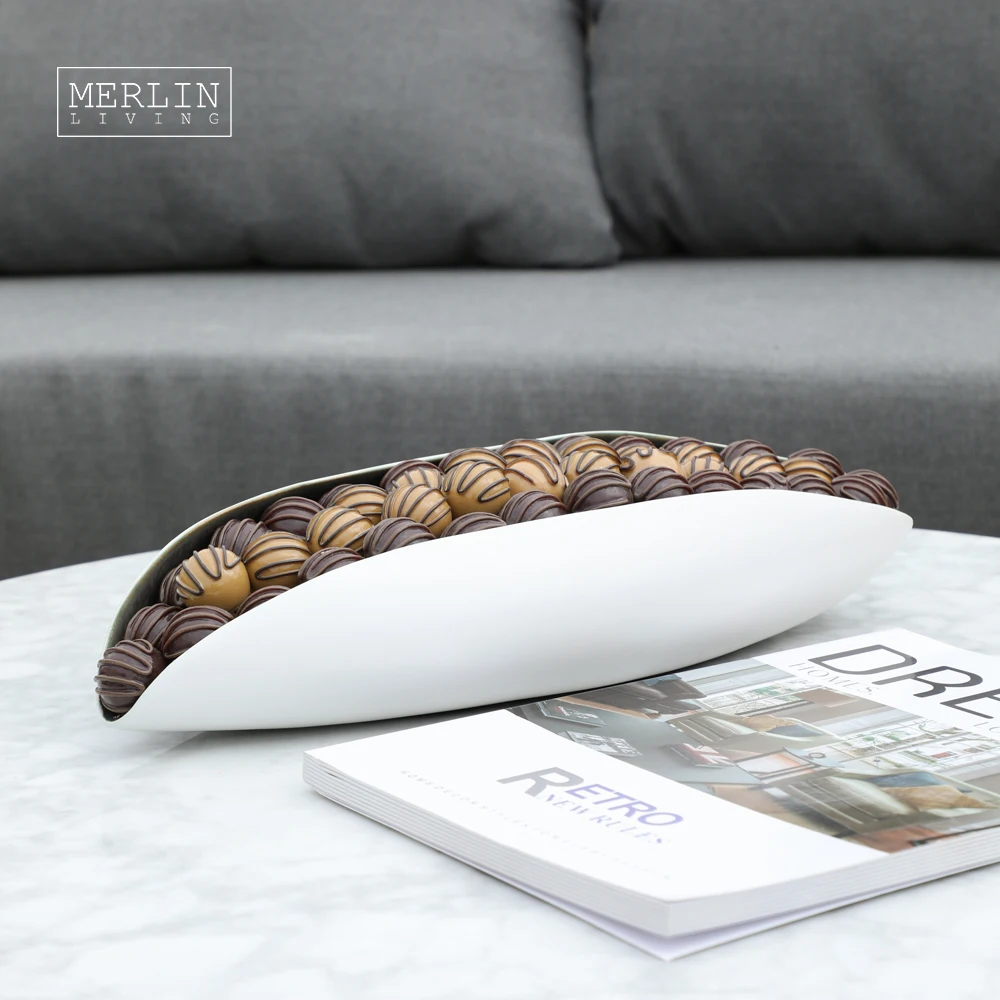 Merlin Living Luxury Home Decor Ceramic Decoration Fruit Plate Hotel Decor Gold Plating Craftsmanship Chaozhou Ceramic