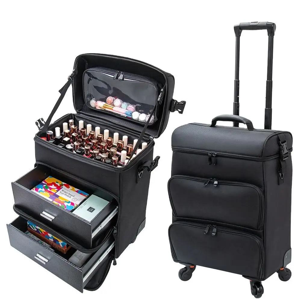 Hot sale customized beauty nail salon traveling wheels folding nail case beauty salon manicure table Suitcase