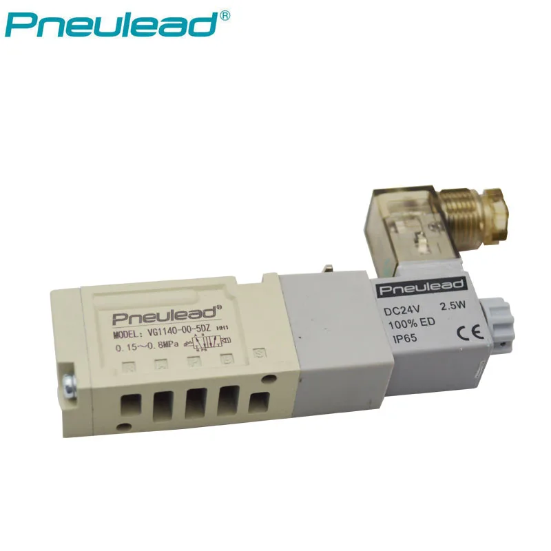 Pneulead Pilot Operated 5 Port base Mounted Solenoid Valves VG1140-00