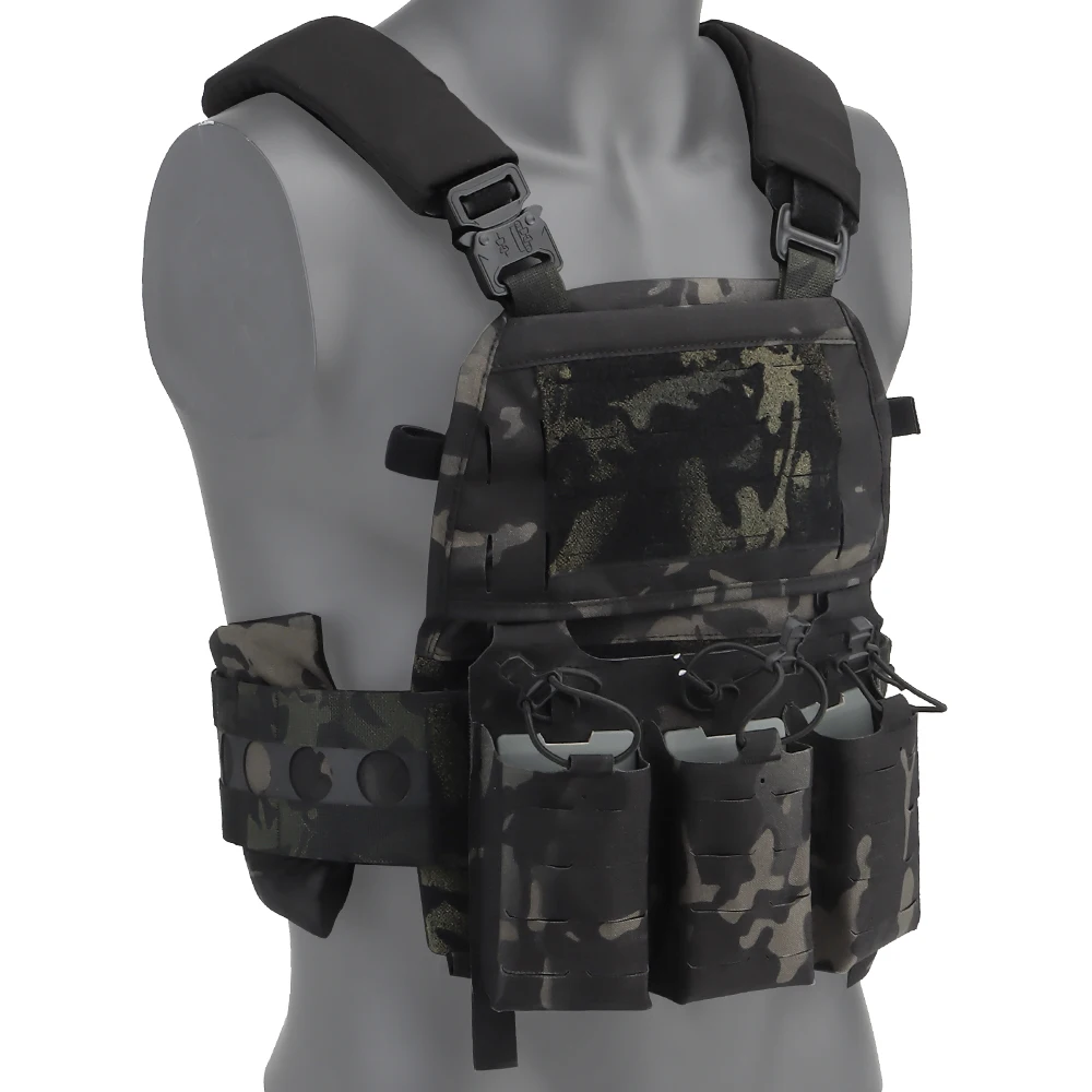 Tactical Equipment Cordura Muliticam V5 PC Tactical Vest With Triple Mag Pouch Quick Release Airs Plate Carrier Outdoor Sports