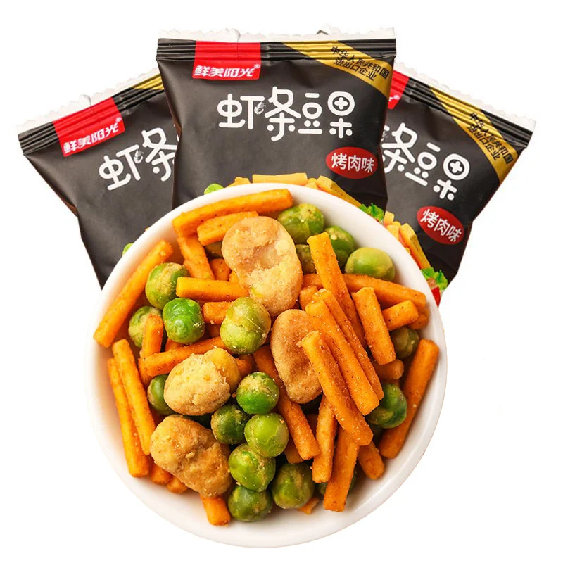 Wholesale loose snacks mixed snacks with shrimp strips broad beans chickpeas and chickpeas