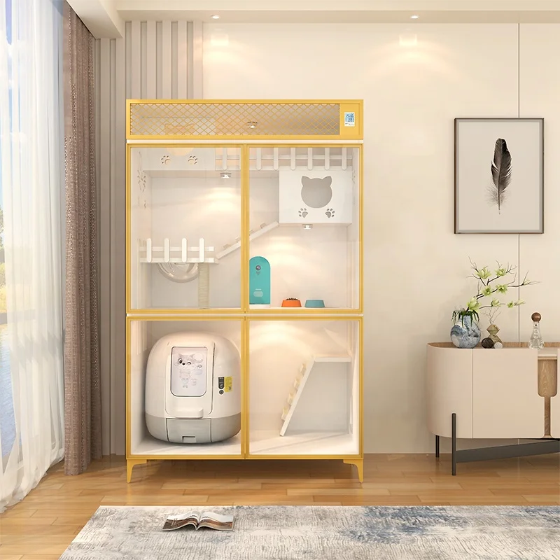 Factory new design luxury wooden material cat house wooden in door for Cat