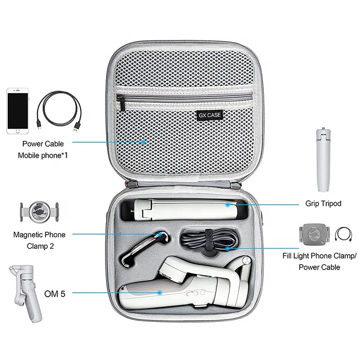 GX 2023 Fashion High Quality PU Hard Waterproof Travel Carrying Bag Portable Custom Handheld Gimbal Stabilizer Case For DJI OM 5
