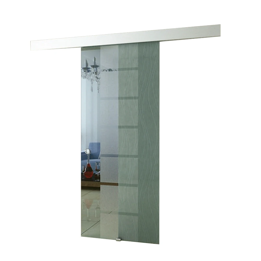 Bathroom Entry Doors (KT9003) Aluminum Frame Glass Stainless Steel SLIDING DOORS Tempered Glass Contemporary Interior Doors KMRY