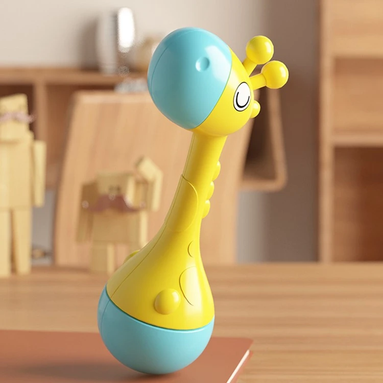 Baby shaking Rattle Toy sound hearing teething plastic cartoon giraffe Maracas sand hammer toy
