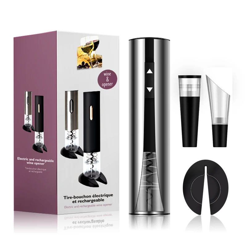 unique newest usb rechargeable electric wine bottle opener set in stock