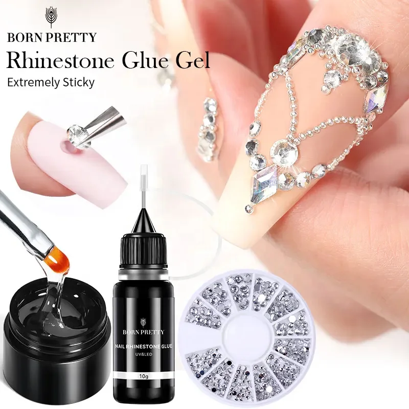 BORN PRETTY 5g 10g 30g High Quality Strong Adhesive Nail Rhinestones Glue Gel For Manicure Gem Decorations Resin Nail Glue