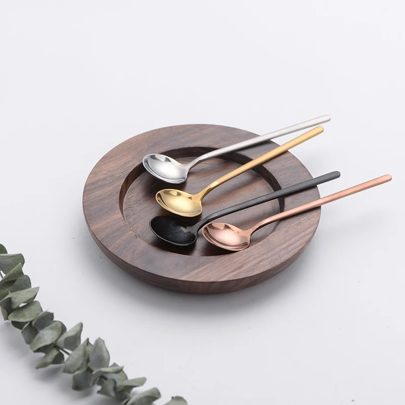 Пользовательская металлическая длинная ручка кофейный столик детская мини-ложка из нержавеющей стали Золотая сувенирная ложка