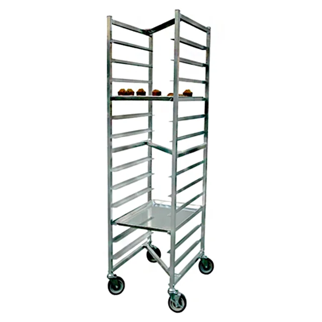 Изготовленная на заказ промышленная нагревательная кухонная металлическая алюминиевая булочка хлебобулочная стойка 20 сковородок с