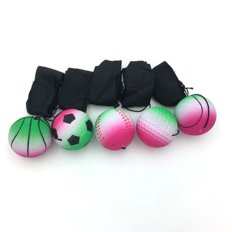 China manufacture custom logo high quality mini sport wrist band return back yoyo rubber ball