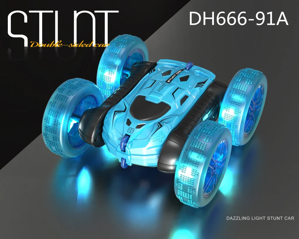 3 color mixed shatter-resistant double sided 2.4G remote controlled high speed drift car with light