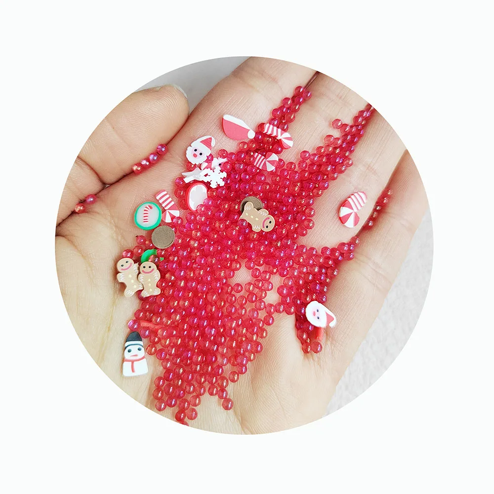 In Stock Handicraft Toys Red Caviar Confetti Christmas Clay Slices Mixed Sprinkles For DIY Toys Slime Filling Snow Globe Tumbler