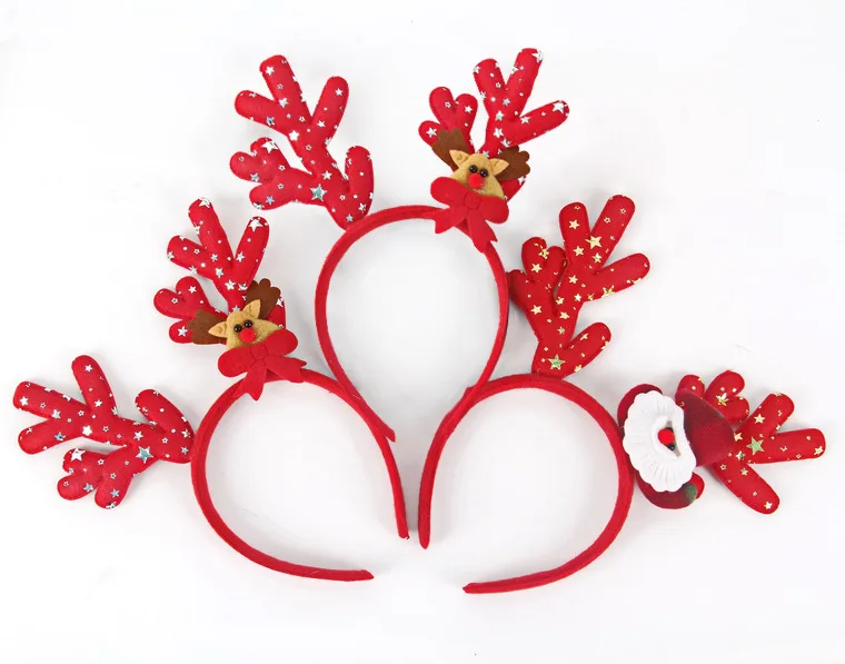 Variety Christmas Santa Headbands Reindeer Antlers Christmas Head Bands for Christmas Holiday New Years Decoration