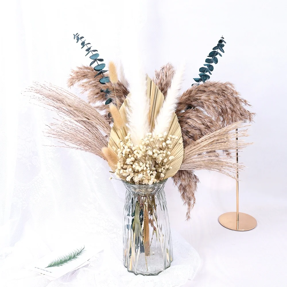 Wholesale wedding decoration table centerpiece wedding decoration table centerpiece roses eucalyptus garland dried flowers