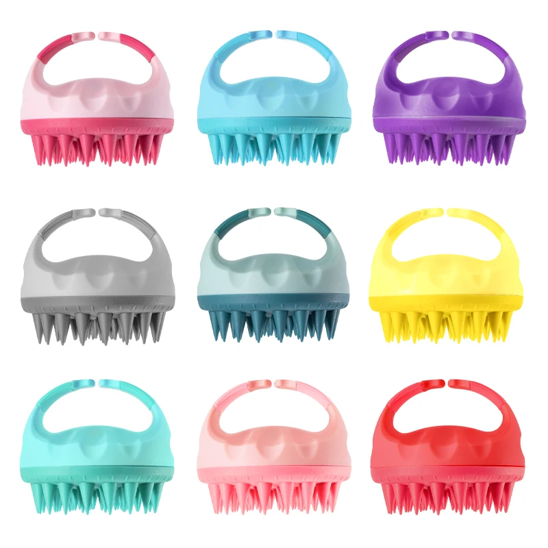 Comfortable Grip Hair Scalp Massager Brush Manual Scalp Care Soft Silicone Recycling Shampoo Bristles Shampoo Brush Scalp