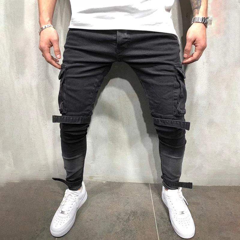 
Jens pant for man denim trousers stretch skinny ripped black name brand new design jeans cotton pent for men 