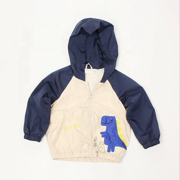 
children boys fashion cartoon cute embroidery attach logo wind breaker custom kids jacket 