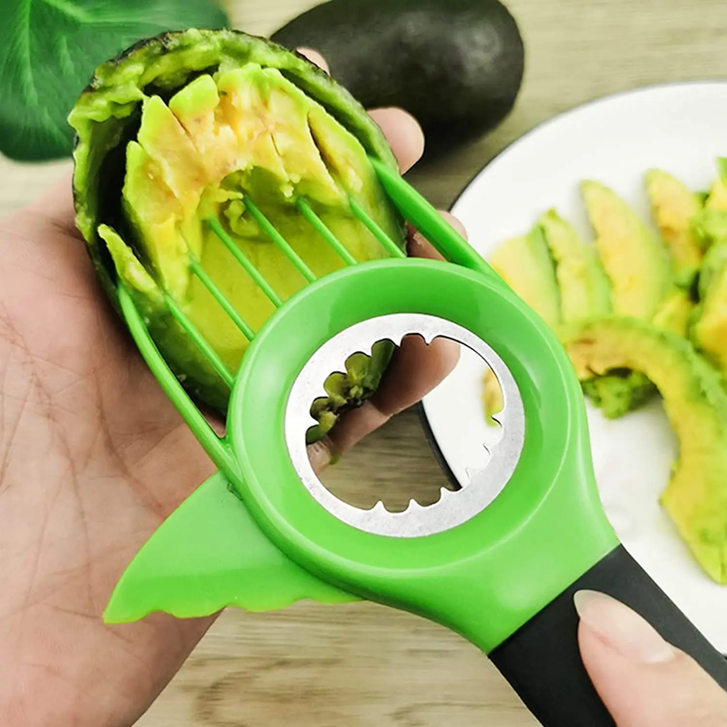 China Wholesale Green Multifunction Kitchen Hand Fruit Peeler Avocado Peeler