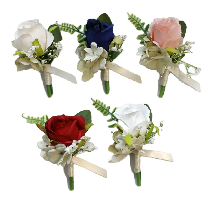 Wedding best man and groom wedding corsage simulation rose bride bridesmaid wedding wrist flower packaging floral decoration