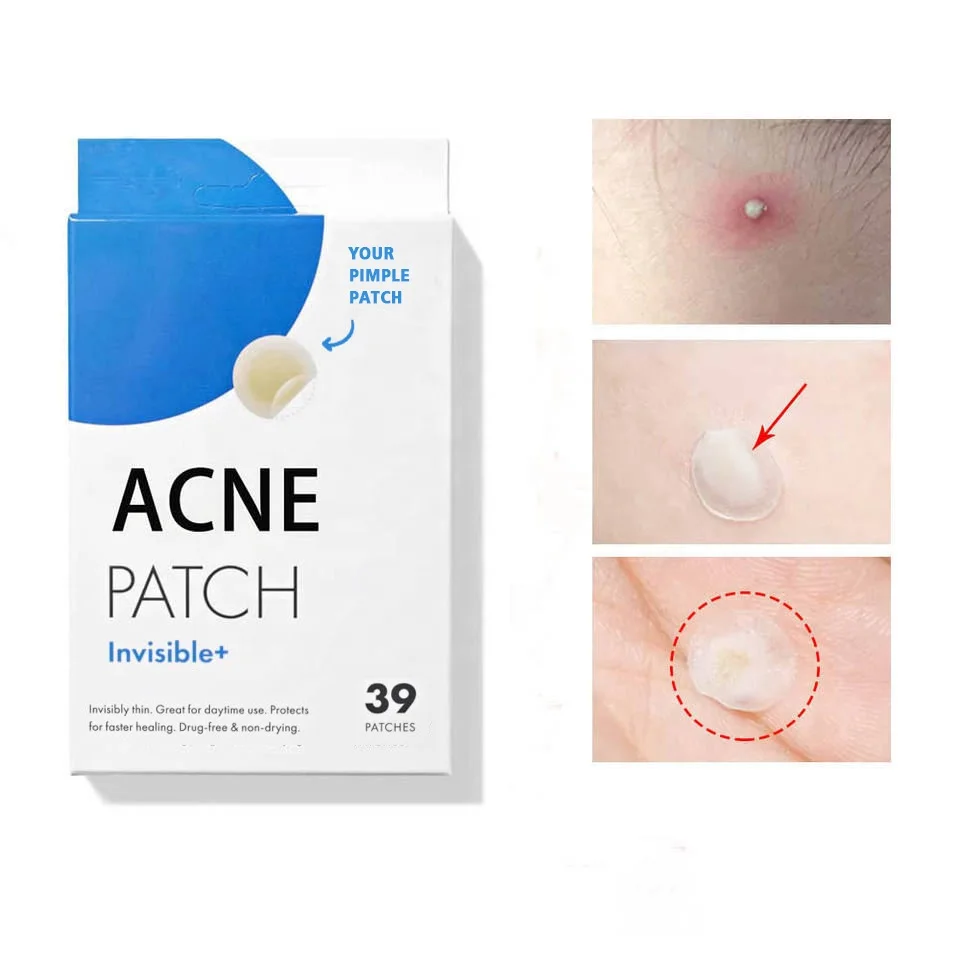 OEM Hydrocolloid Acne Pimple Patches Customized Bule Box Logo 39 Dots Invisible Blemishes Organic Healing Pimple Patch