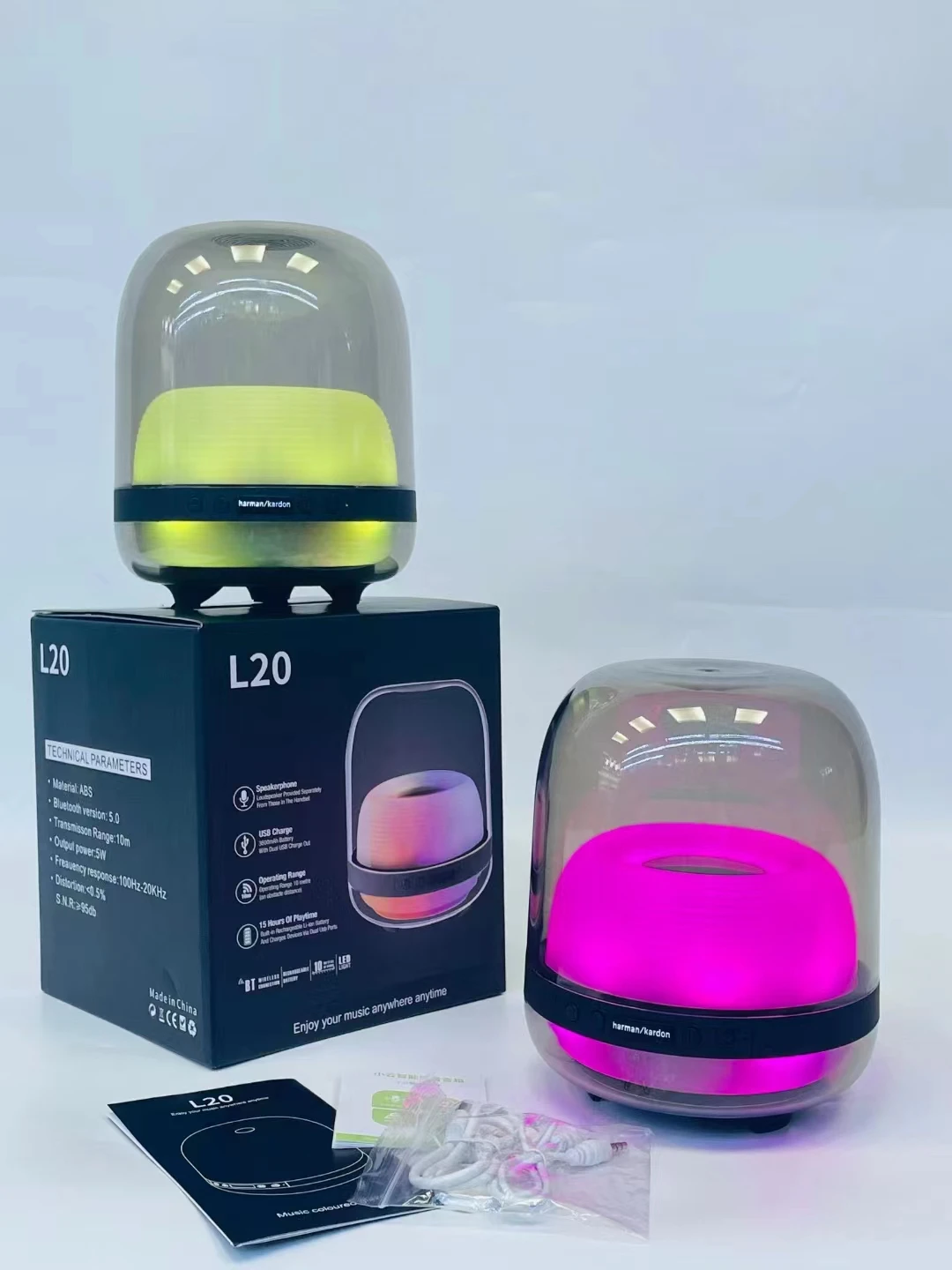Лучшая Портативная колонка с RGB-подсветкой динамик Aura3 Studio 3 беспроводные стерео колонки Bluetooth и светодиодной подсветкой