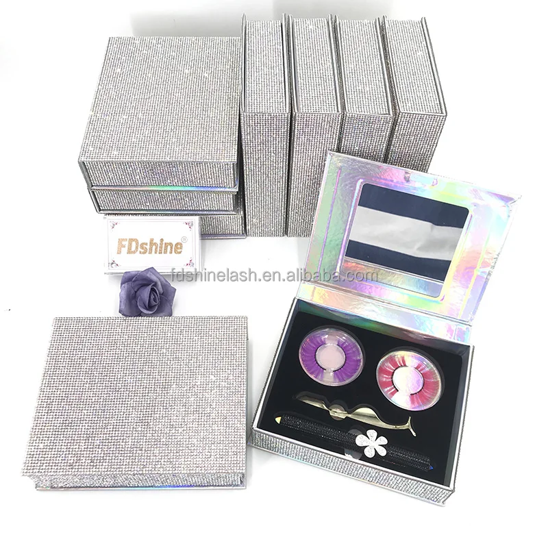 Diamond Lash Book Dramatic Eyelashes Package Hot Sale Wholesale Box 25MM Color Lashes