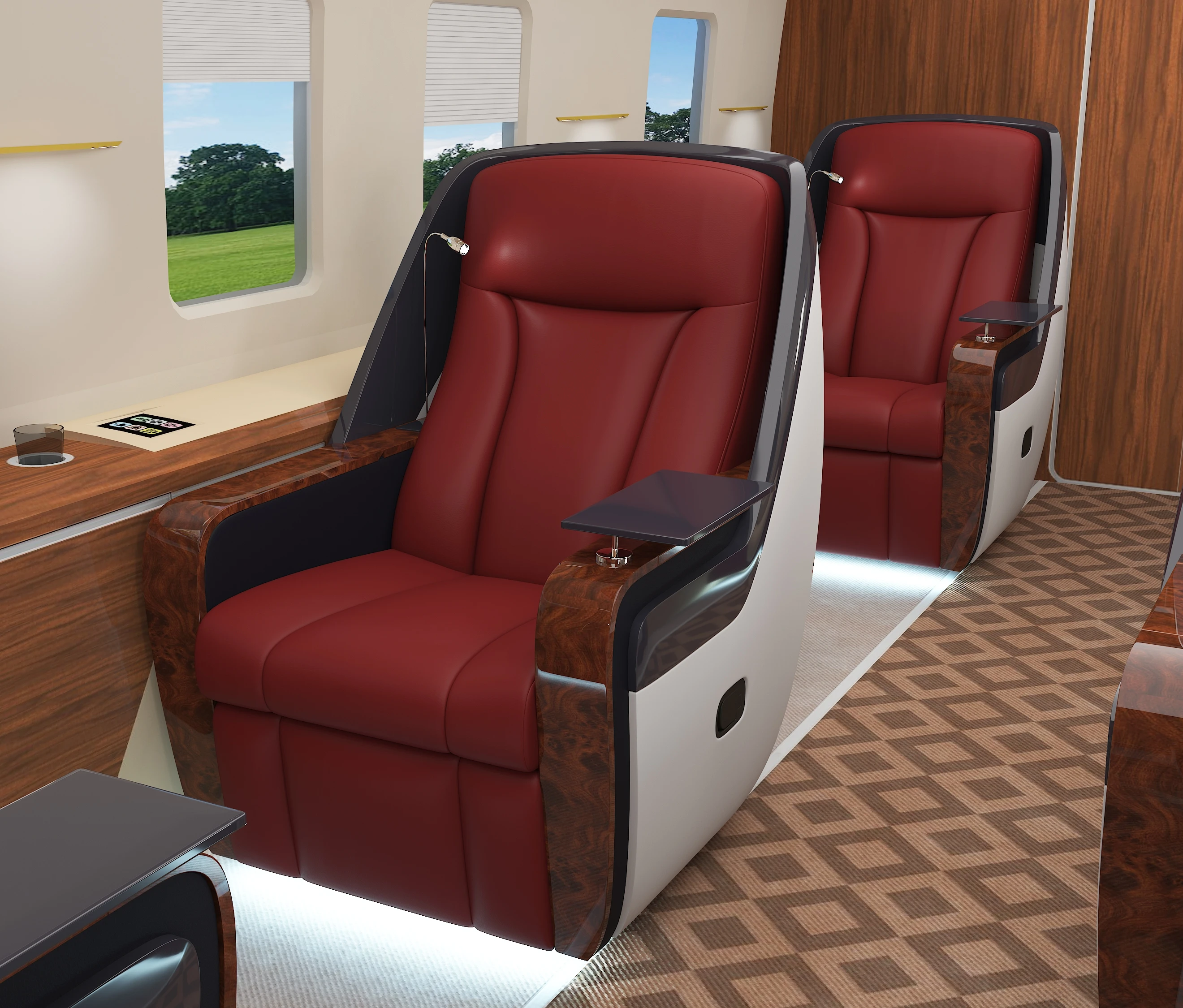 Vehicle bus custom seating commercial furniture luxury bus chairs screen in back MVP SUV car seats