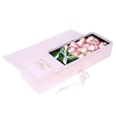 Custom Printed Luxury Cardboard Paper Flower Rose Pack Box Florist Gift Box