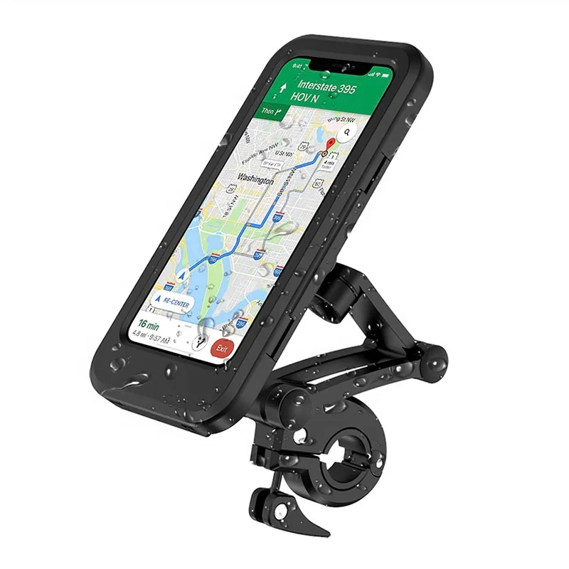 
Adjustable 360 Degrees Rotation Foldable Touch Screen Waterproof Bag Motorcycle Bike Handlebar Phone Holder Mount 