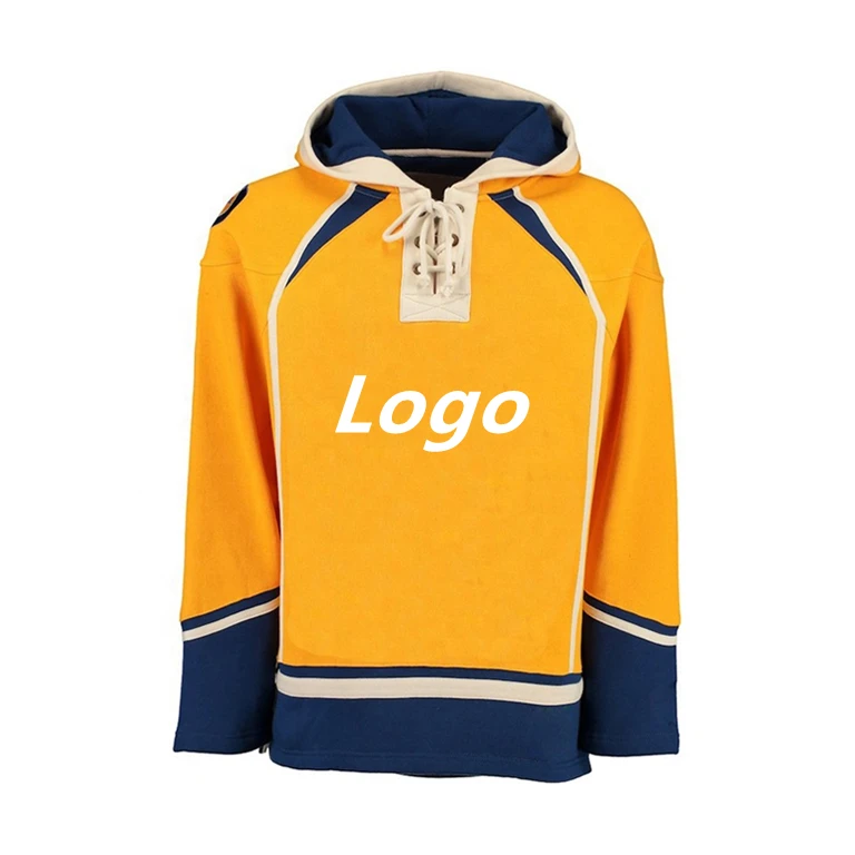 over size laced collar ice hockey tracksuit training clothes warm up custom ice hockey hoodies