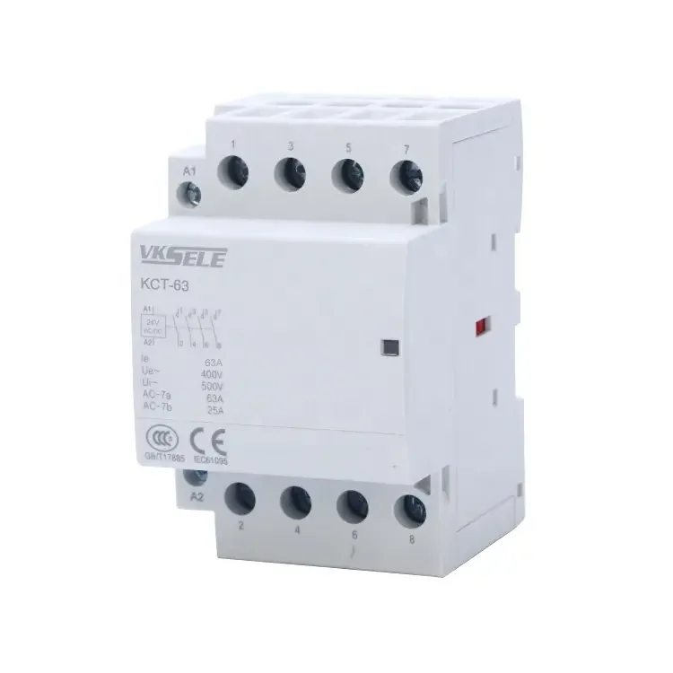 WEIKESEN Modular Type Electric Magnetic Contactor KCT-63 AC/DC 24V 4 pole 4NO/4NC/2NO+2NC/3NO+1NC Household Contact