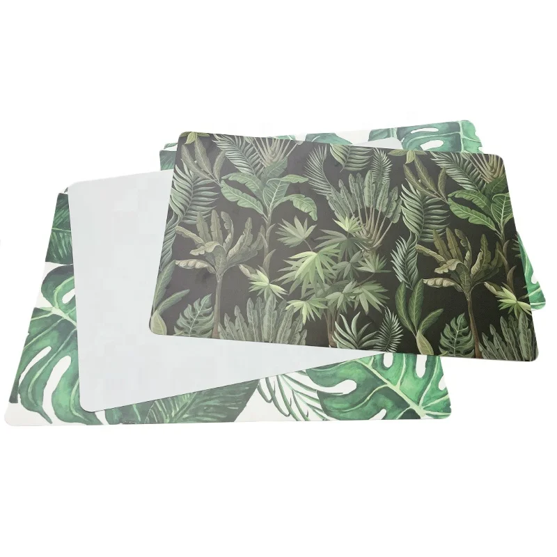 Custom Eco Printed Rectangle Round Washable Heat Resistant pp plastic placemats for dining table christmas