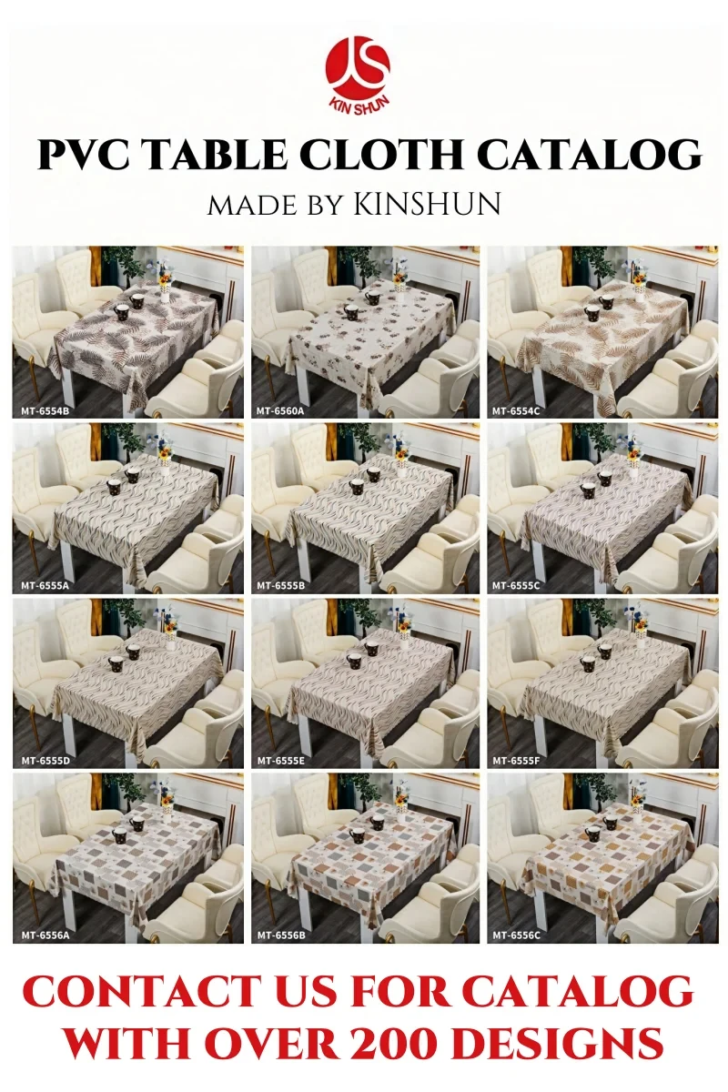 Rectangle Vinyl Tablecloth Waterproof Heavy Duty Oil Proof  PVC Table Cover with Flannel Backing for Kitchen, Dining