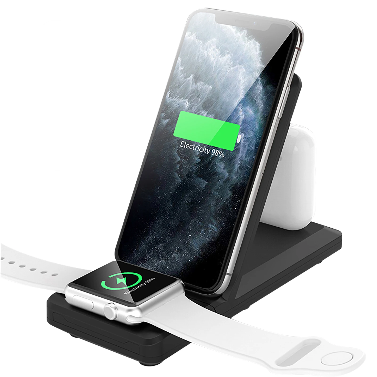2021 Hot 3 in 1 15W fold Wireless Charger Fast Wireless Mobile Phone Charger Stand Wireless Bracket Watch Charger