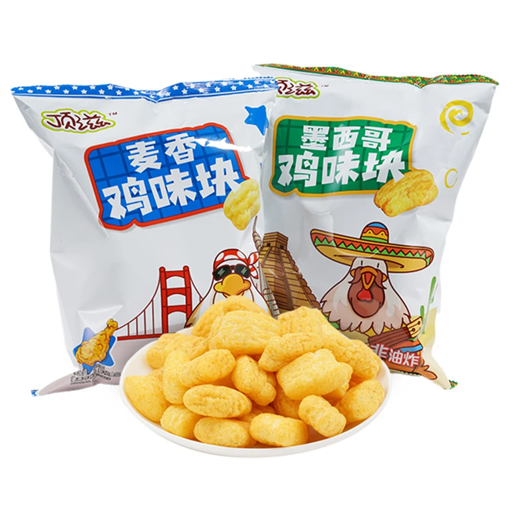 QINQIN OEM Chicken Flavor Cracker Mexican Flavor 105g No Leavening Agent Added Grain Snacks Food
