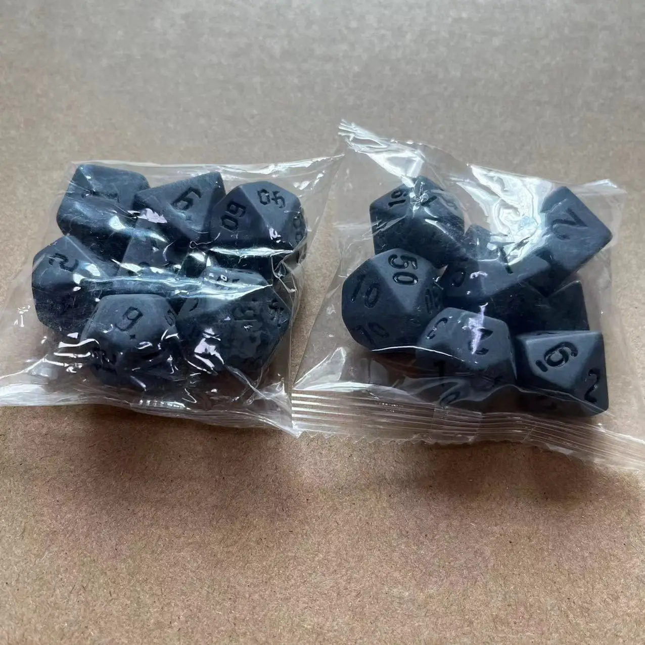 wholesale 7 Pieces Polyhedral Black Obsidian Stone Dice Dungeons and Dragons d&d RPG Dice Set