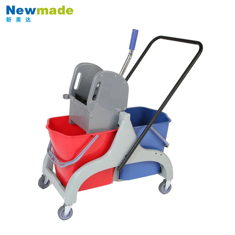 Clean trolley janitor cart with mop bucket Hotel Cleaning trolley