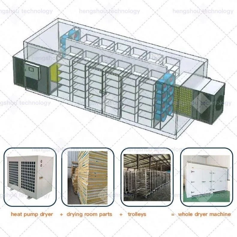 2000Kg Customized OEM ODM Heat Pump Cuttlefish Squid Calamari Octopus Fish Meat Food Drying Equipment