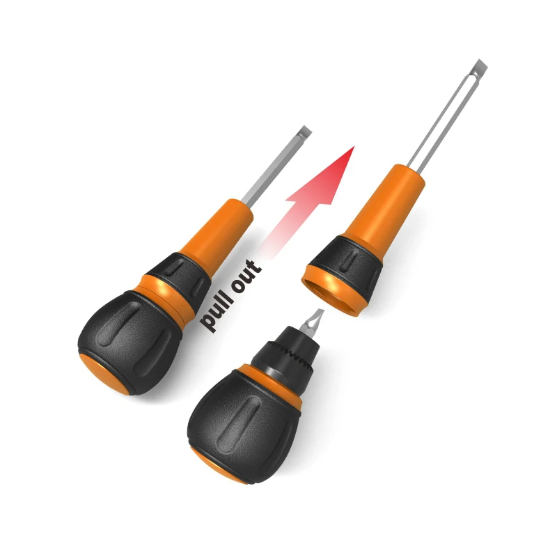 Single Factory Direct Sale Multi-function Repair Tool Ratchet Screw Driver Screwdriver Set With Soft Handle