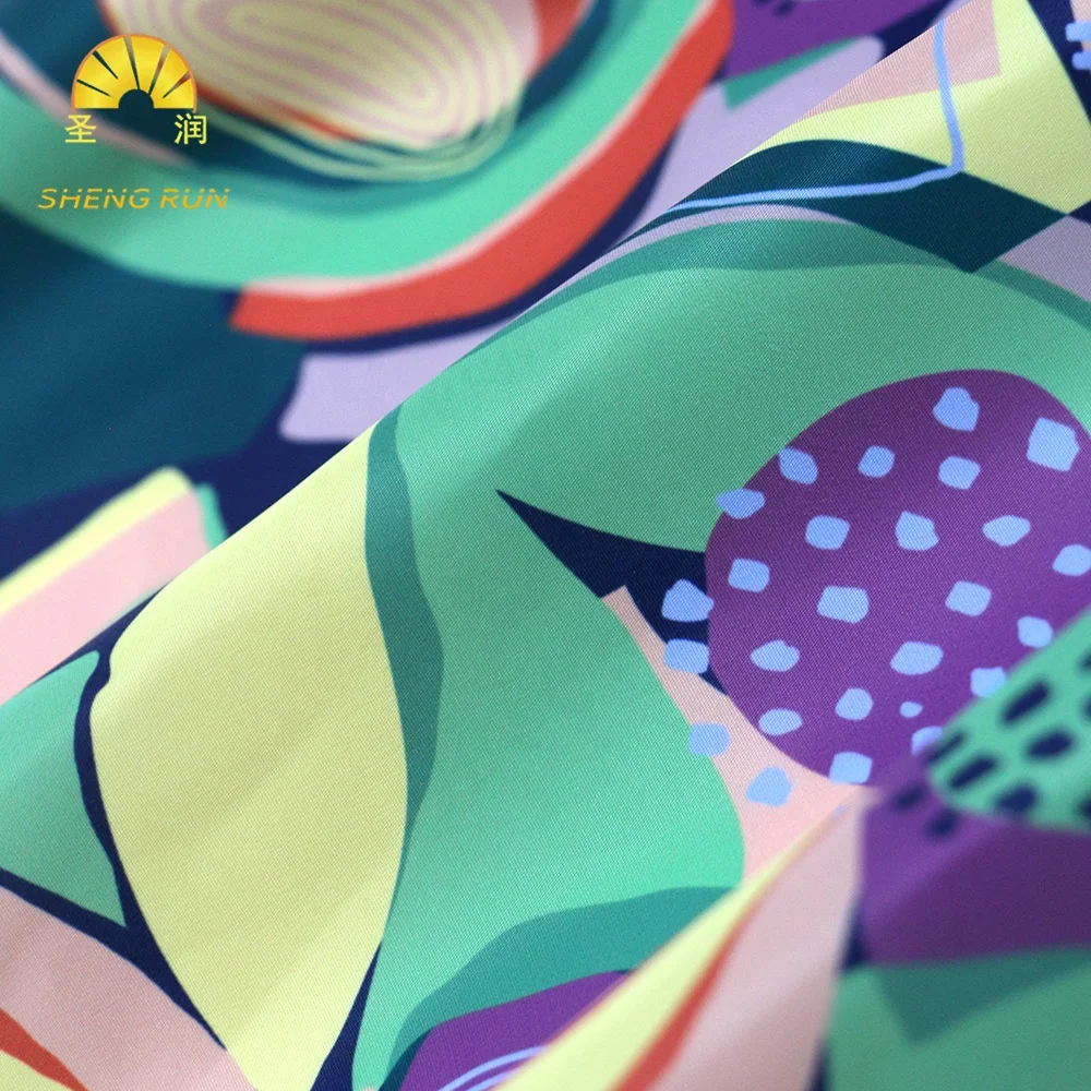 Customized Irregular Geometric Pattern Digital Printing 210D Renewable Oxford Fabric