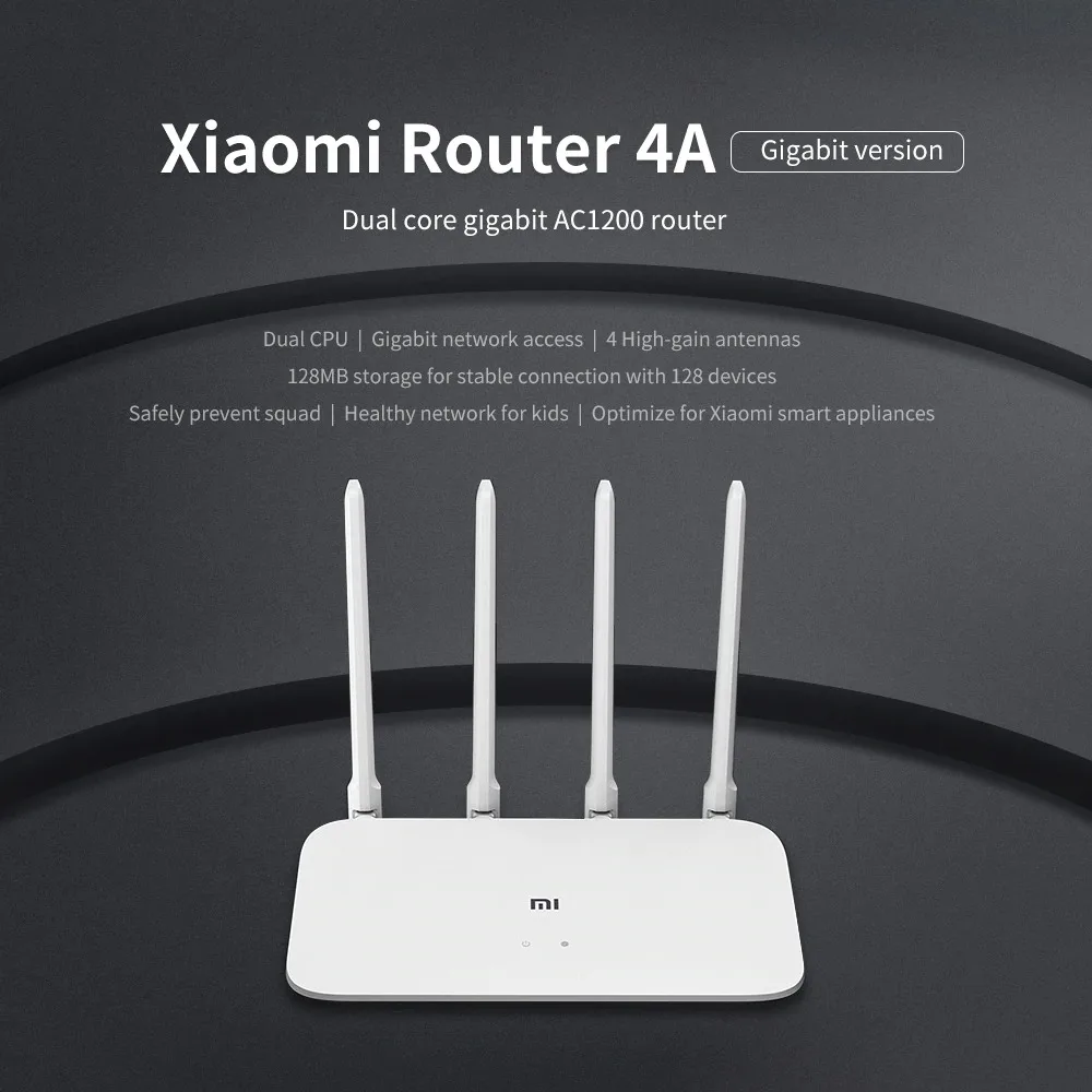 Mi Router 4a Giga Version Global Xiaomi Wifi Gigabit Edition Antennas Dual Band 2.4g/5gz 1167mbps
