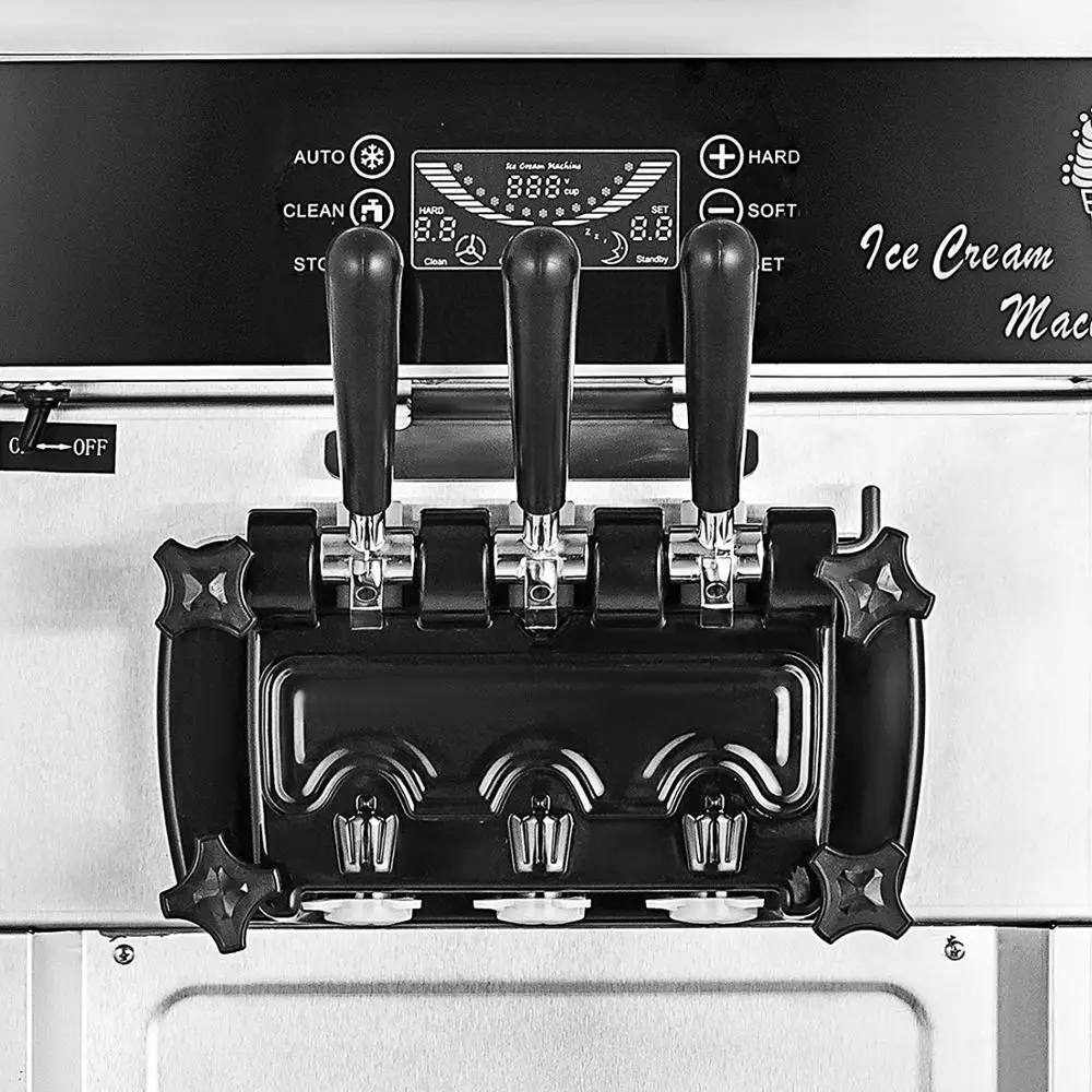 commercial use 20L/H Soft Ice Cream Machine 3-Flavor Frozen Ice Cream Yogurt Maker With LCD Display ice cream maker machine